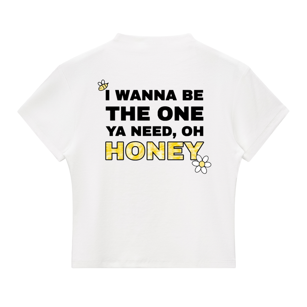 HONEY FLOWER - WOMAN’S WHITE SLIM FIT TEE