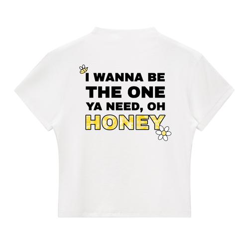 HONEY FLOWER - WOMAN’S WHITE SLIM FIT TEE