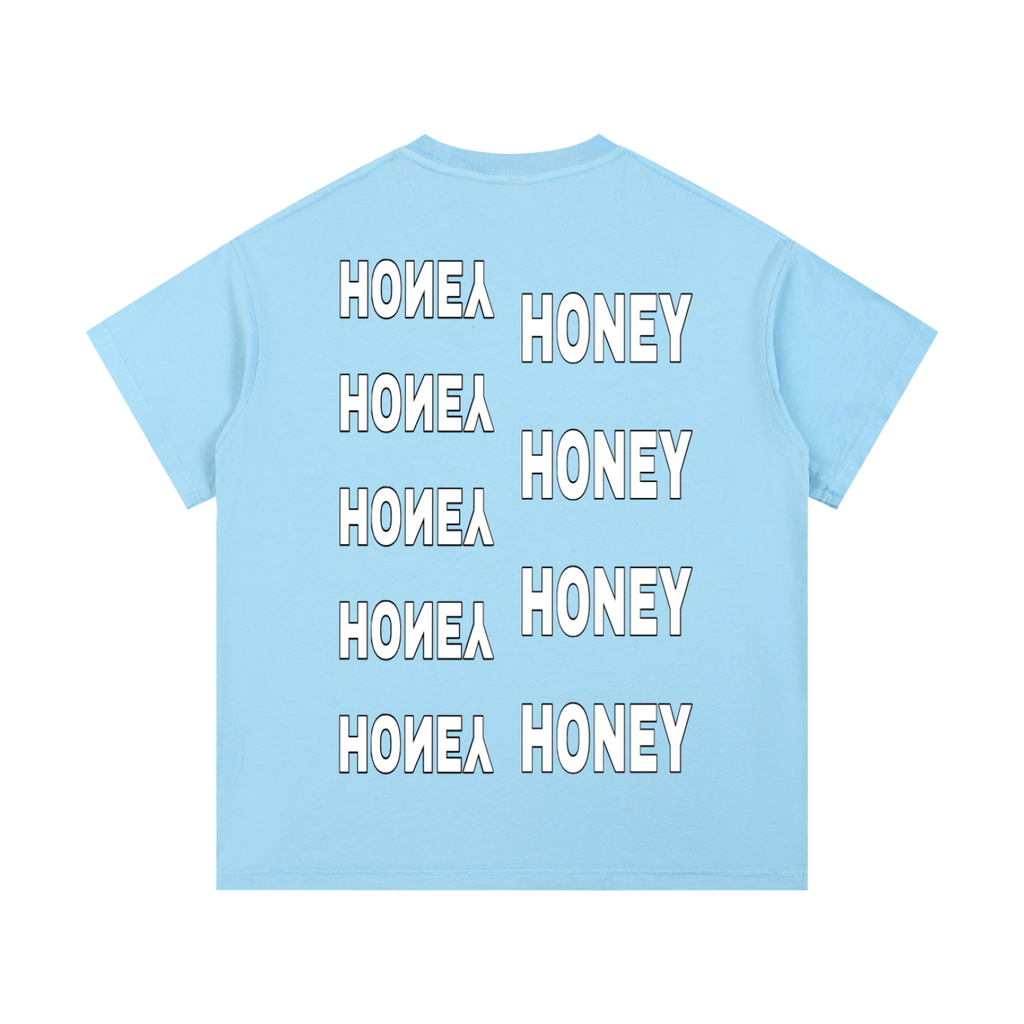 VINTAGE WASH MANIIC HONEY T - SHIRT BLACK, PINK, & BLUE