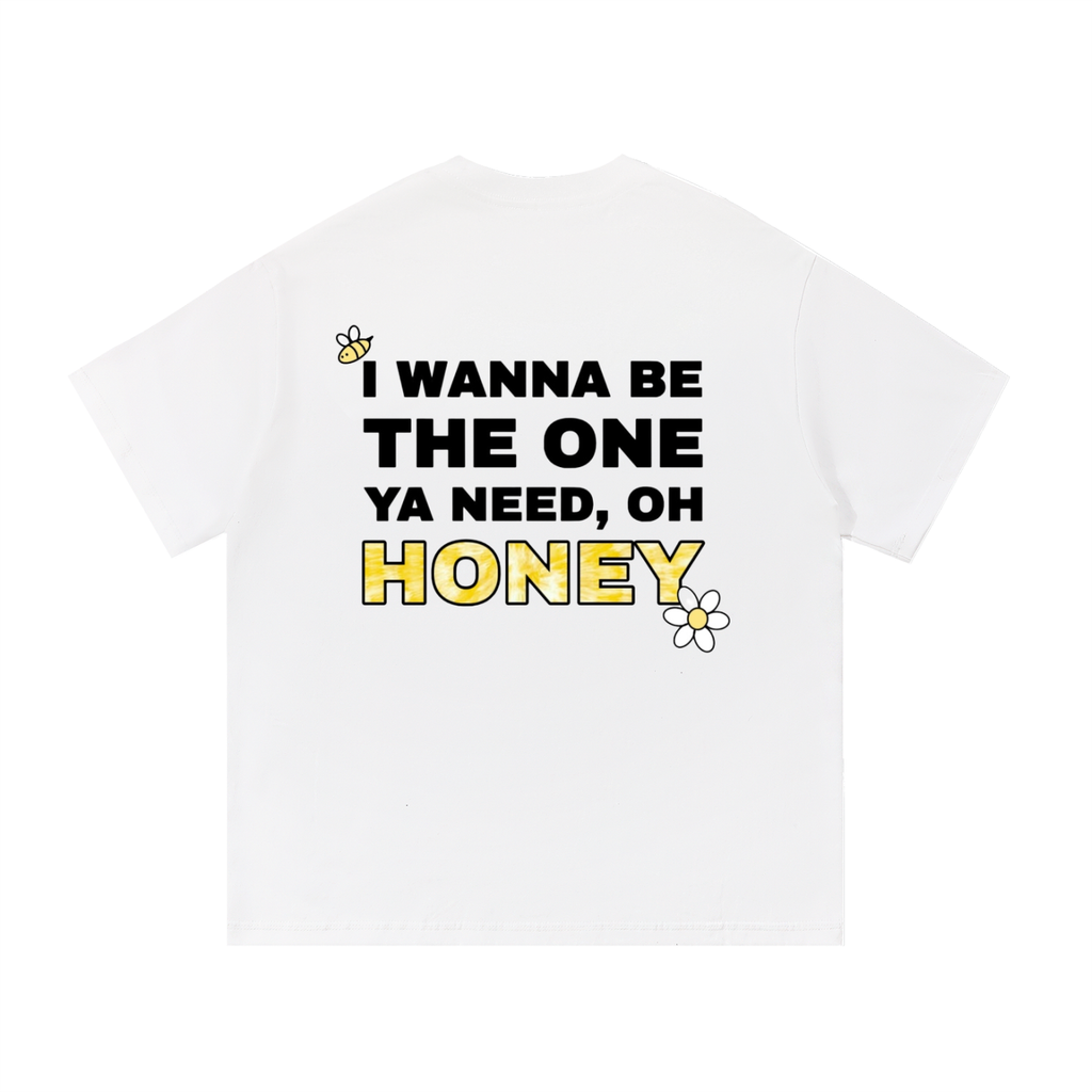 HONEY FLOWER - WHITE BOX CUT TEE