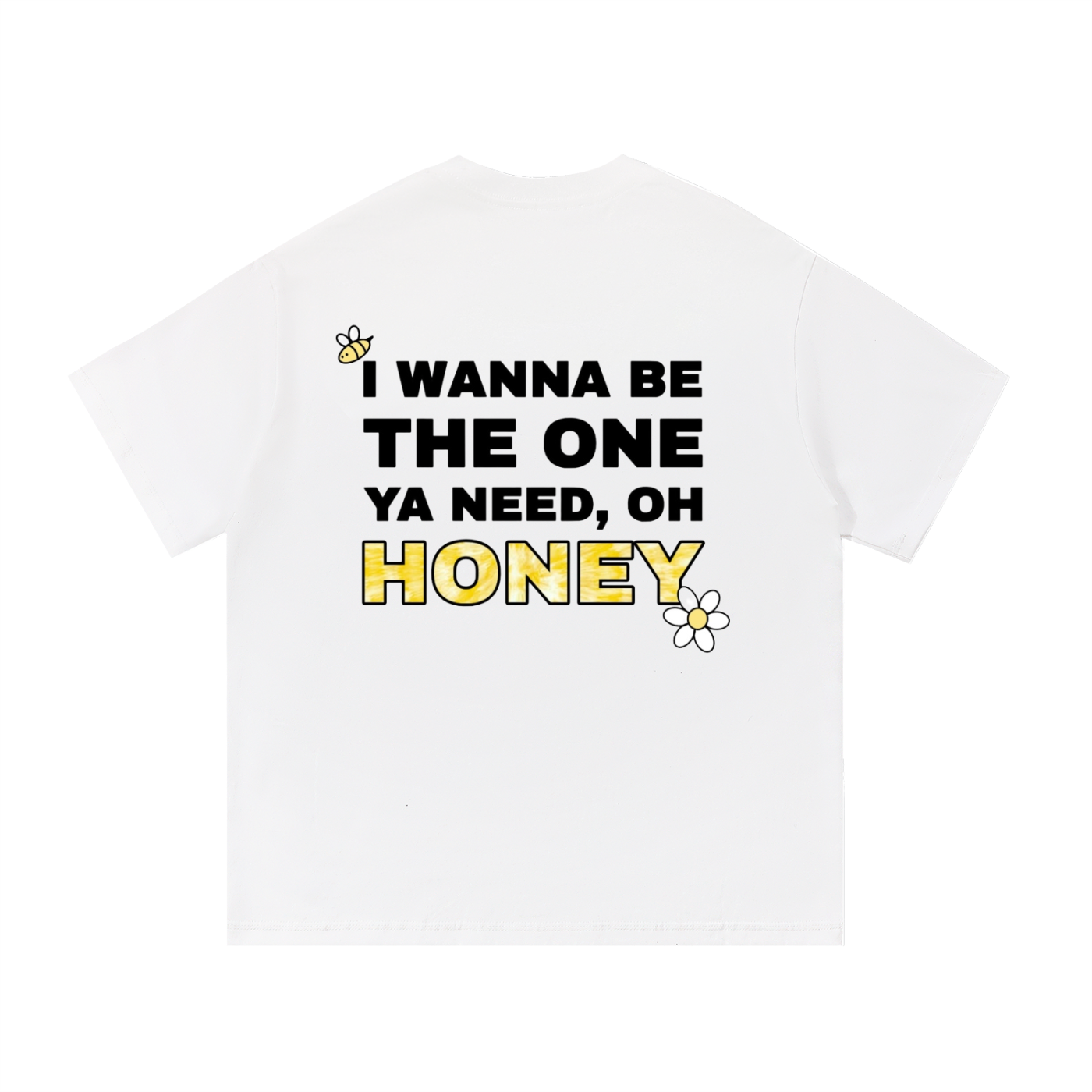 HONEY FLOWER - WHITE BOX CUT TEE