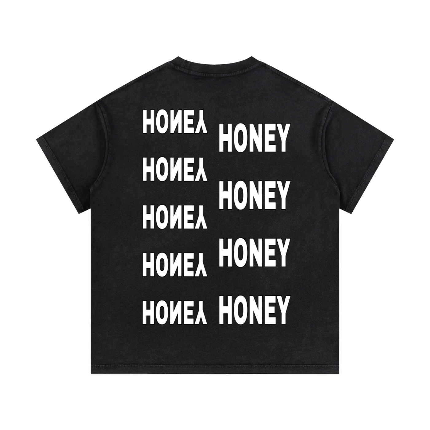 VINTAGE WASH MANIIC HONEY T - SHIRT BLACK, PINK, & BLUE