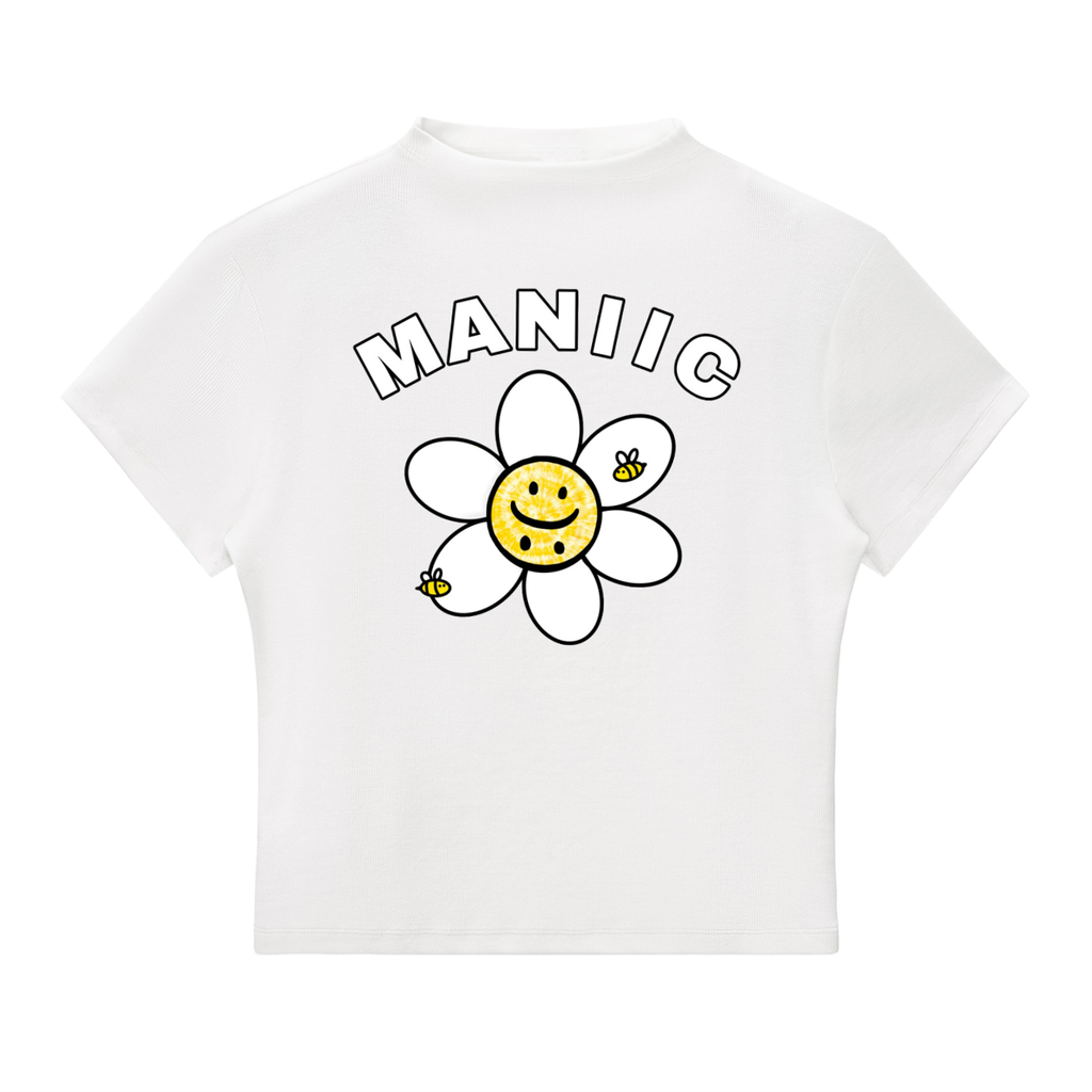 HONEY FLOWER - WOMAN’S WHITE SLIM FIT TEE